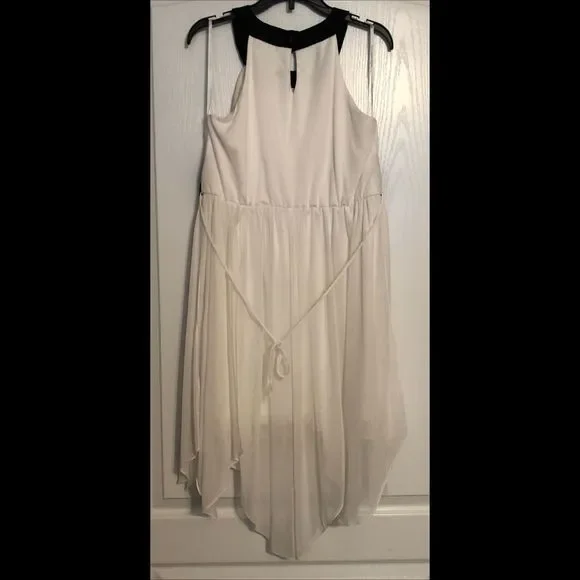 Ivory & Black Handkerchief Dress - Picture 4 of 4